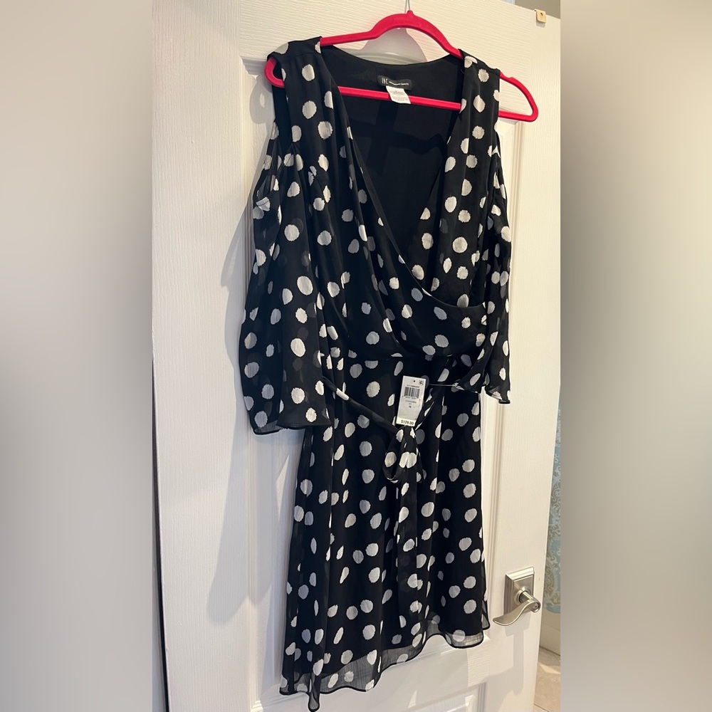 INC International Concepts Black and White Polka Dot Dress